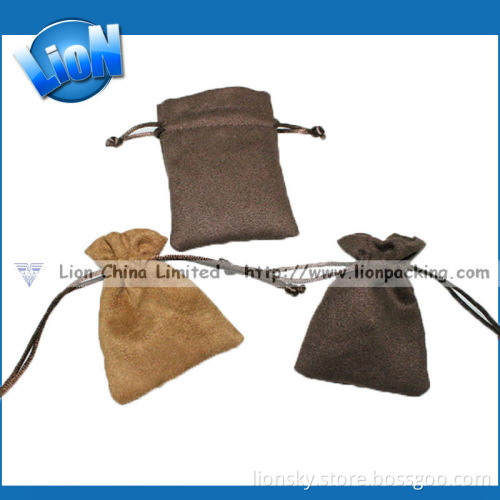 Drawstring Suede Pouh Bag for Jewelry (L-044)